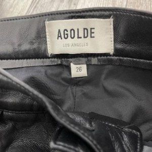 AGOLDE "Recycled Leather" Size 26 Black Pants